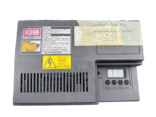 KEB 07.F0.200 - 1228 95342659/146500 1PH 200/240V 1.8kVA 4.5A 750W CONVERTISSEUR - KLR Automation