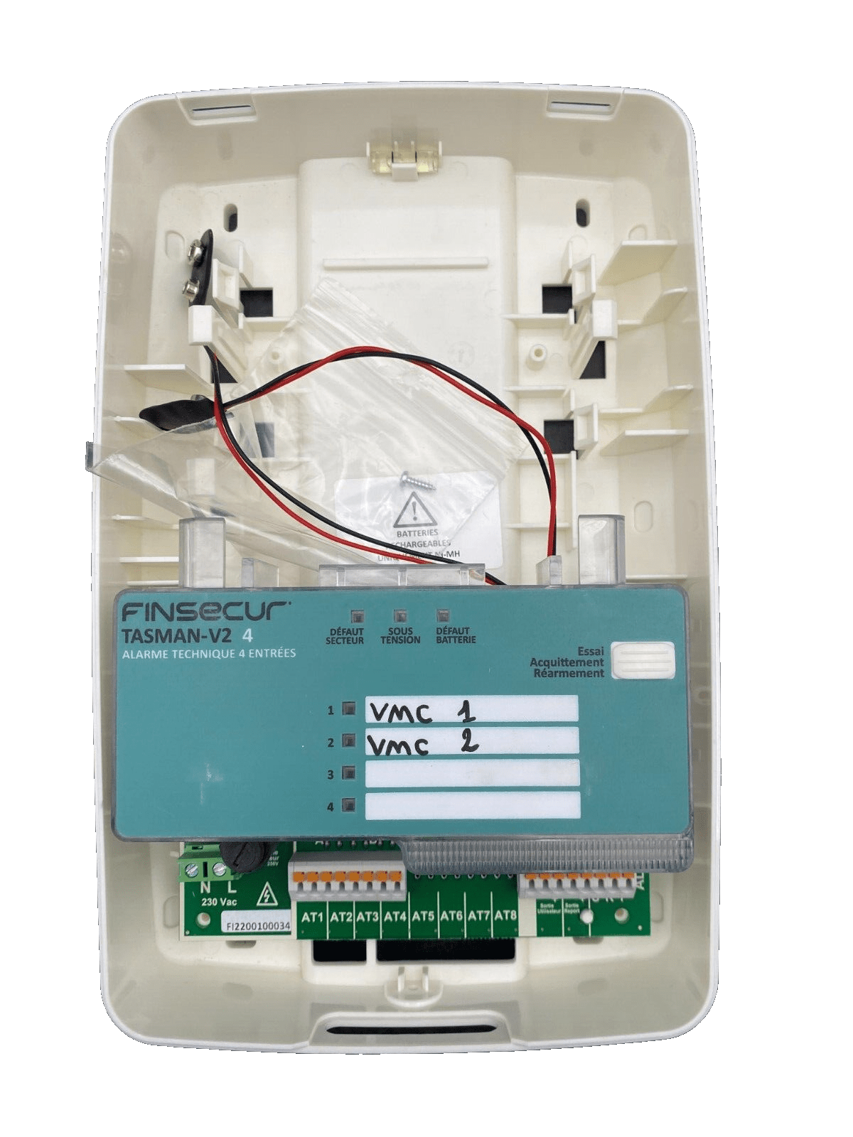 FINSECUR TASMAN 4 - V2 ATECO931 - A ALARME TECHNIQUE 4 ENTREES SOFT 2.2 - KLR Automation