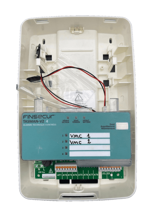 FINSECUR TASMAN 4 - V2 ATECO931 - A ALARME TECHNIQUE 4 ENTREES SOFT 2.2 - KLR Automation