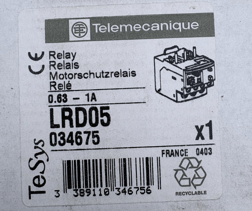 TELEMECANIQUE RELAY LRD05 x1 - KLR Automation