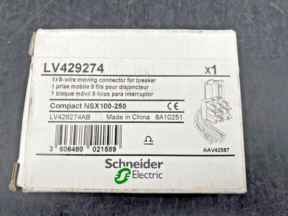 NEW SCHNEIDER ELECTRIC LV429274 COMPACT NSX100 - 250 1x9 WIRE MOVING CONNECTOR FOR - KLR Automation