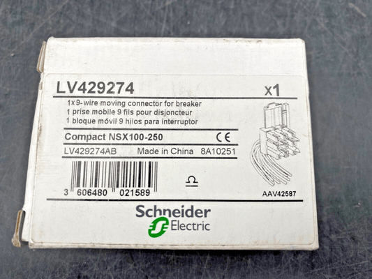 NEW SCHNEIDER ELECTRIC LV429274 COMPACT NSX100 - 250 1x9 WIRE MOVING CONNECTOR FOR - KLR Automation