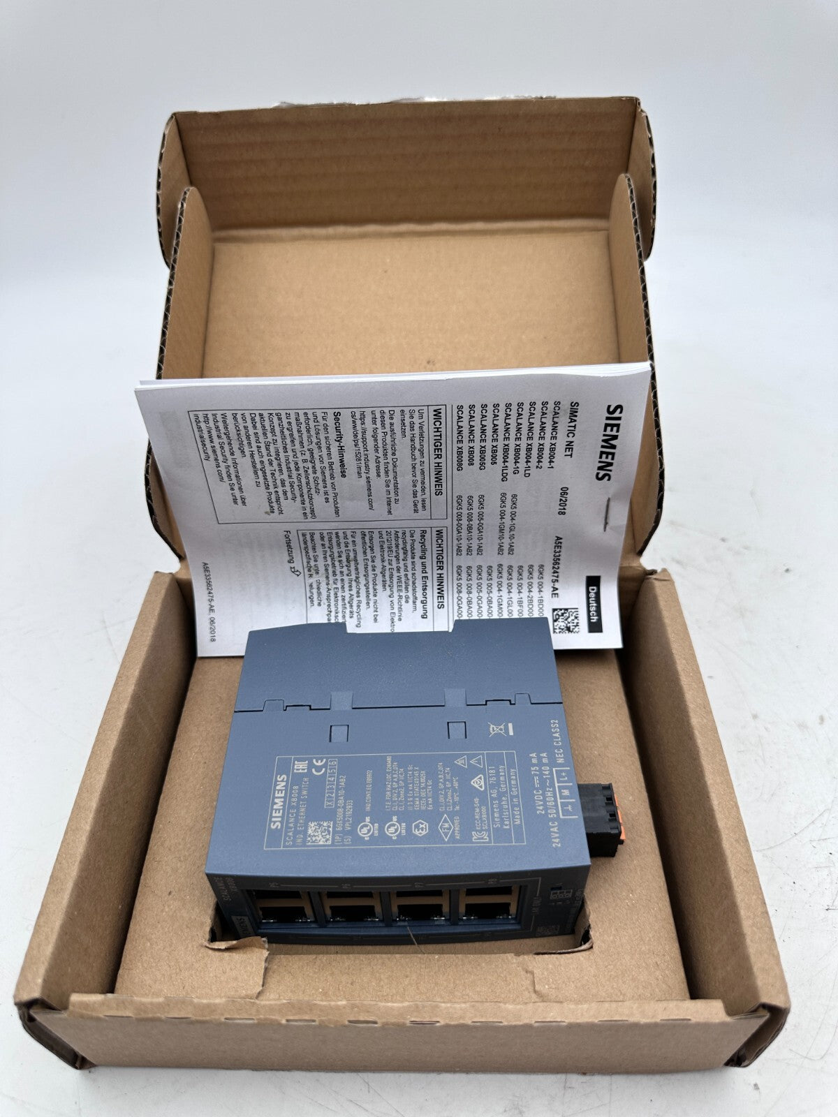 SIEMENS 6GK5008-0BA10-1AB2 SIMATIC NET SCALANCE XB ELECTRICAL SWITCH MODULE