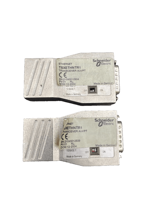 1 pc x SCHNEIDER ELECTRIC TSXETHNTR1 TRANSCEIVER AUI/PT PV 01 - KLR Automation