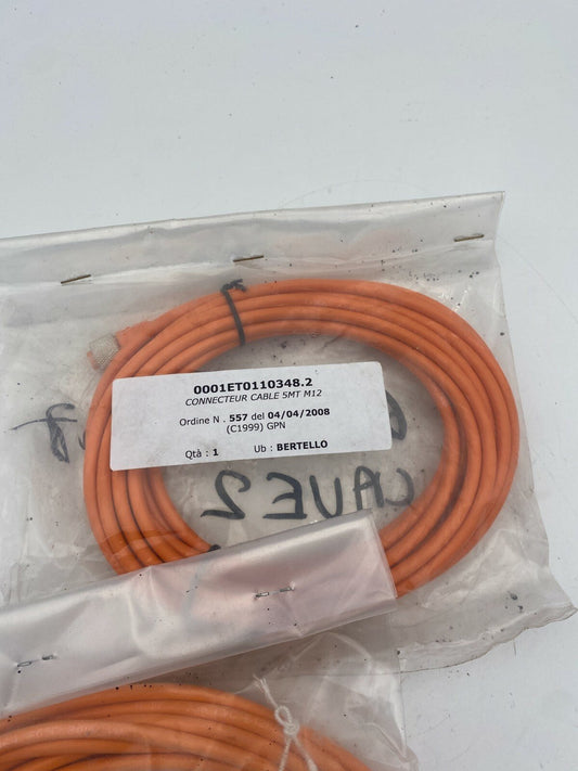 2pc x Câble avec Connecteur Femelle M12 90° 5mt pour Capteur - KLR Automation