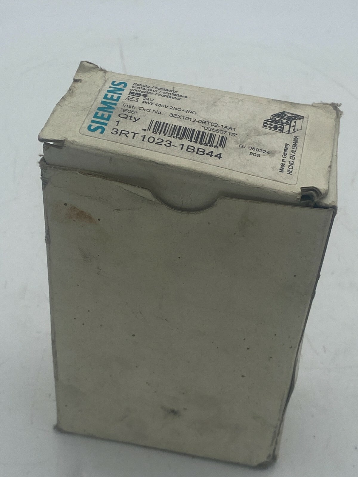Siemens 3rt1023 1bb44 power contactor ac 3 24v 4kw 400 v sirius 3rt1023-1bb44