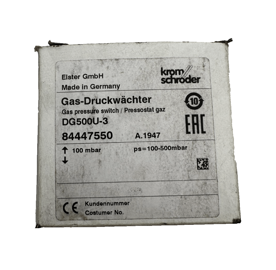 KROM SCHRODER DG500U - 3 84447550 GAS PRESSURE SWITCH 100mbar - KLR Automation