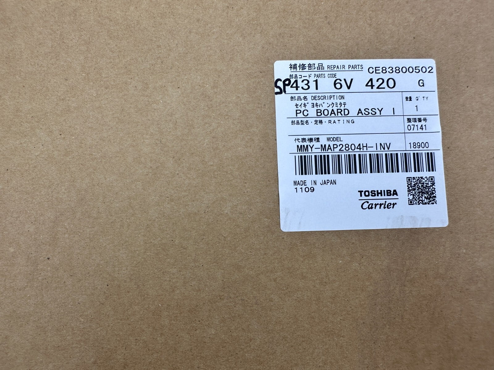 TOSHIBA 431 6V 420 4316V420 MMY-MAP2804H-INV PC BOARD ASSY FOR VRF INVERTER