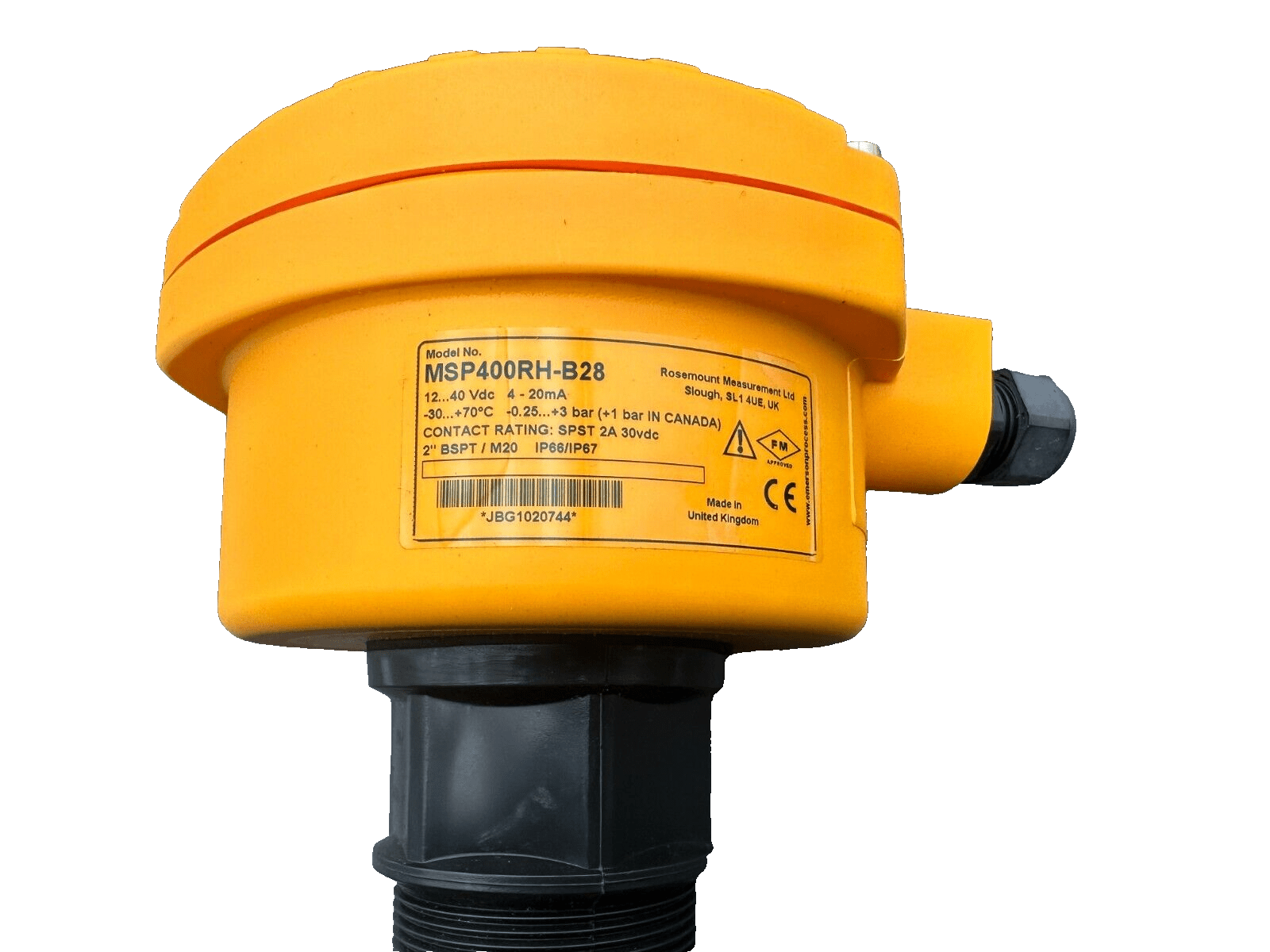 EMERSON MOBREY MSP400RH - B28 ULTRASONIC LIQUID LEVEL TRANSMITTER - KLR Automation