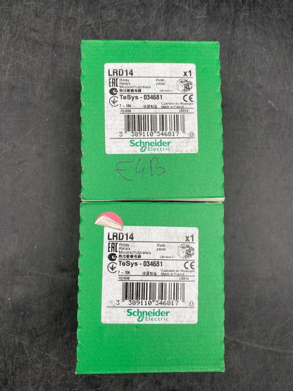 LOT OF 2 NEW SCHNEIDER ELECTRIC LRD14 TESYS 034681 - KLR Automation