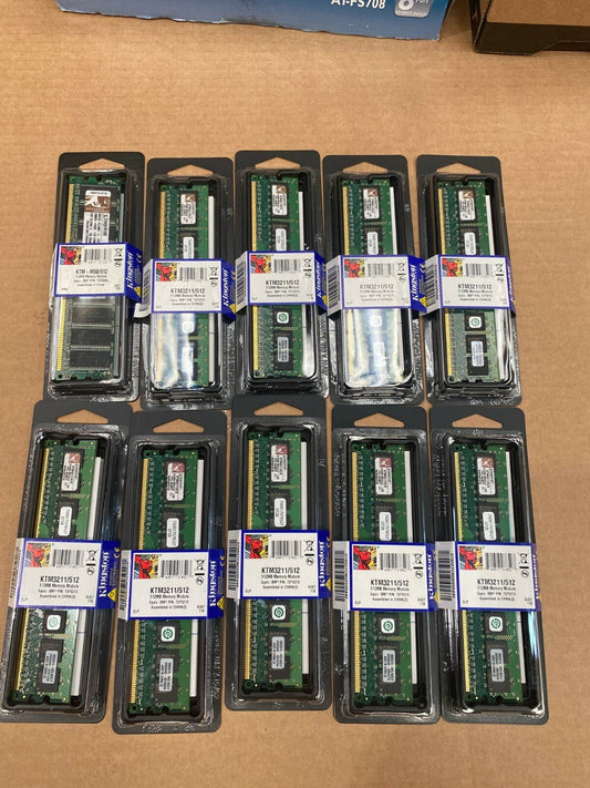 10pc x Kingston KTM3211/512 512MB Equiv IBM 73P3213 Unbuf DDR2 240 - pin PC2 - 4200 - KLR Automation