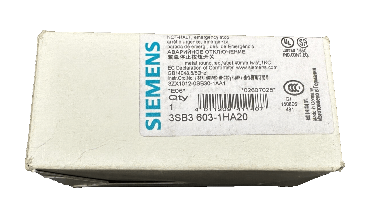 SIEMENS 3SB3603 - 1HA20 ARRET D'URGENCE - KLR Automation