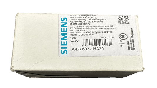 SIEMENS 3SB3603 - 1HA20 ARRET D'URGENCE - KLR Automation
