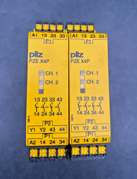 LOT OF 2 PILZ PZE X4P C 170994 24VDC 4N/O SAFETY RELAY