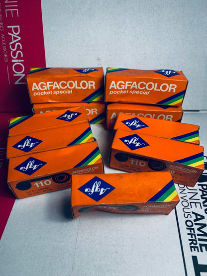 Old Stock Pellicule Photo 10 x AGFACOLOR Pocket Special cn 110 20exp Film 