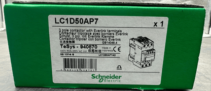 SCHNEIDER ELECTRIC LC1D50AP7 CONTACTEUR TRIPOLAIRE AVEC BORNIER EVERLINK x1pc - KLR Automation