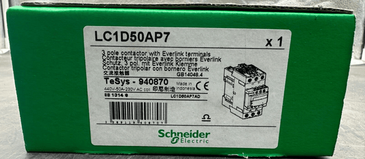 SCHNEIDER ELECTRIC LC1D50AP7 CONTACTEUR TRIPOLAIRE AVEC BORNIER EVERLINK x1pc - KLR Automation