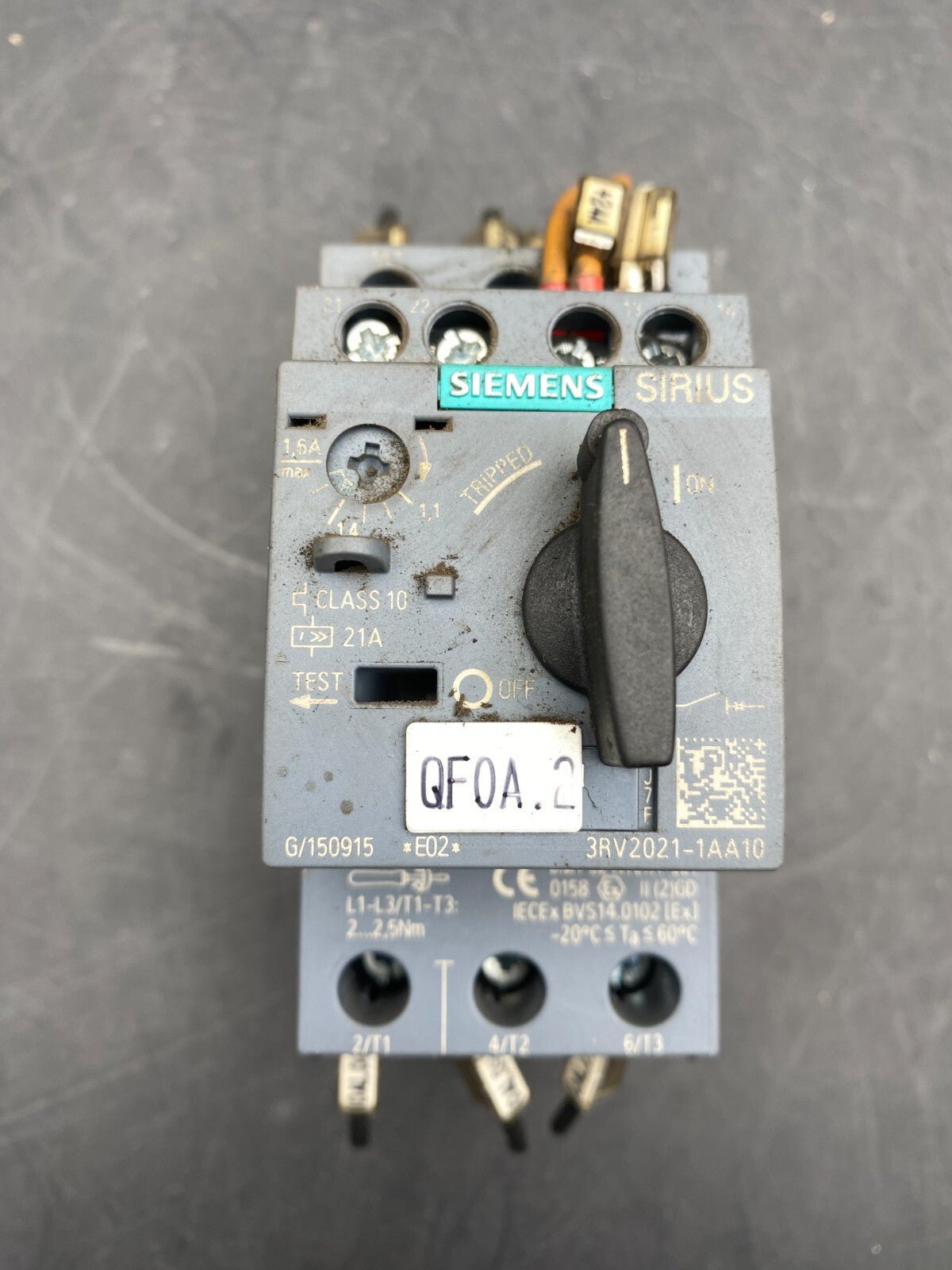SIEMENS 3RV2021 - 1AA10 SWITCH - KLR Automation