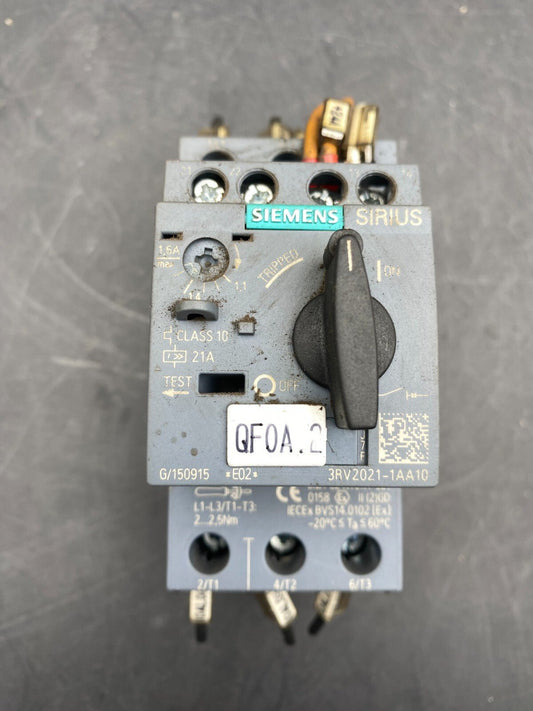 SIEMENS 3RV2021 - 1AA10 SWITCH - KLR Automation