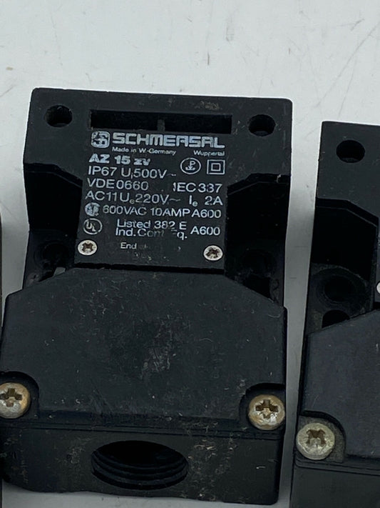 8pc x Schmersal Sécurité Verrouillage Interrupteur, AZ 15 zv , Sans Clé, Utilisé - KLR Automation