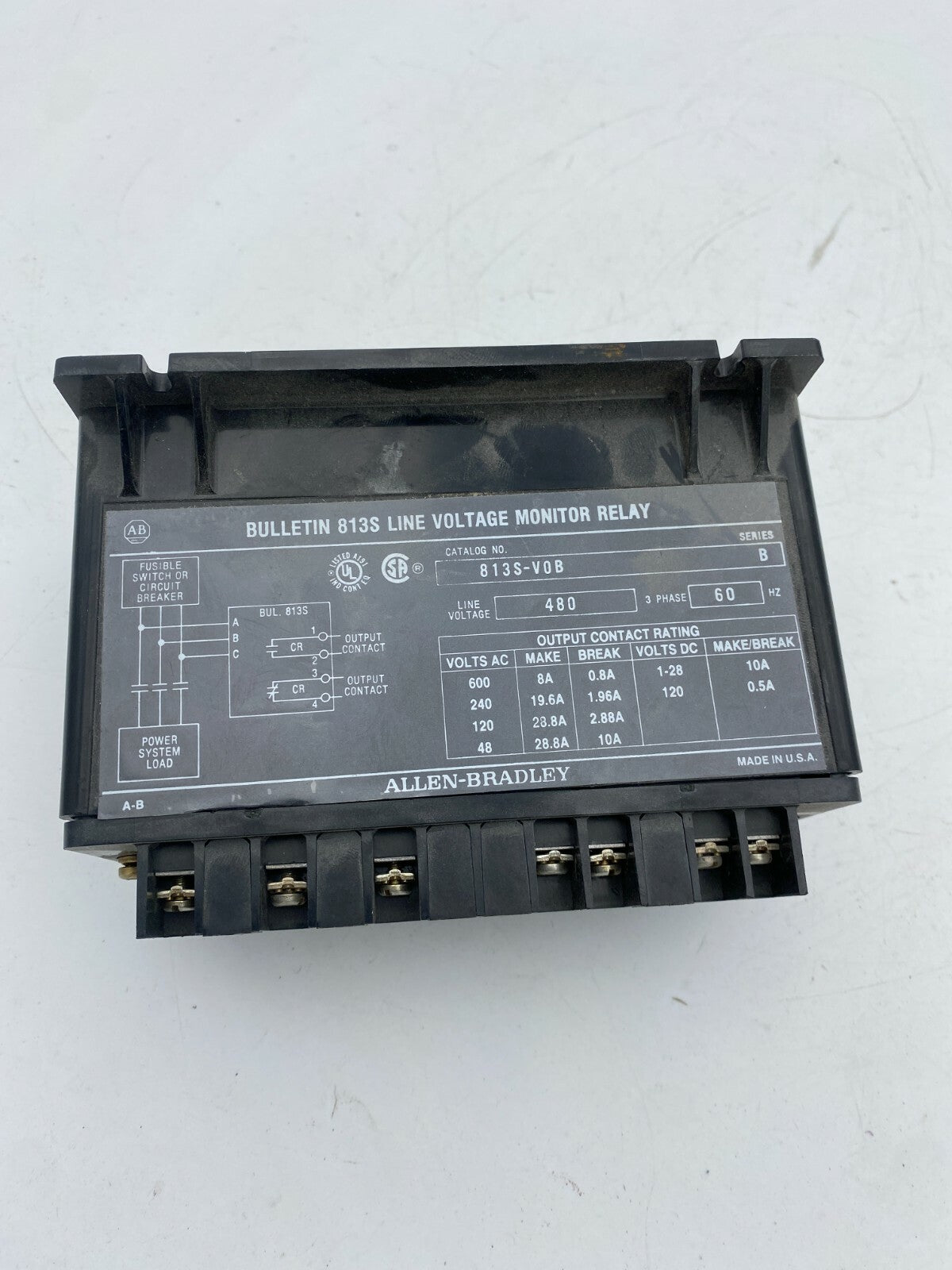 Allen Bradley 813S-VOB, Series B, Bulletin 813S Line Voltage Monitor Relay