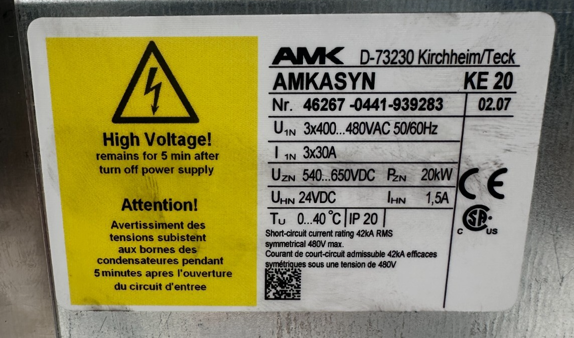 AMK AMKASYN KE 20 20kW VERSION 02.07 ALIMENTATION COMPACTE