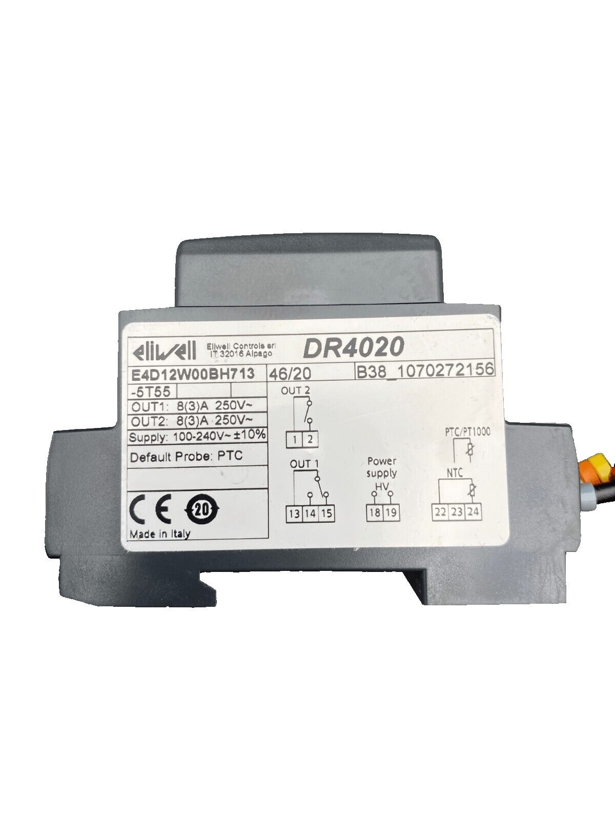 1pc x ELIWELL DR4020 FLEXELEC FX/TM3 E4D12W00BH713 THERMOSTAT ELECTRONIQUE - KLR Automation