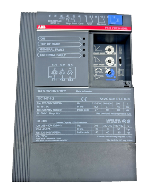 ABB PSS 72/124-500L 1SFA892007R1002 SOFT STARTER