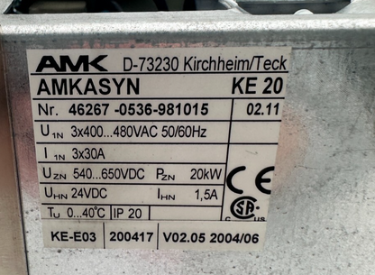 AMK AMKASYN KE 20 20kW VERSION 02.11 ALIMENTATION COMPACTE