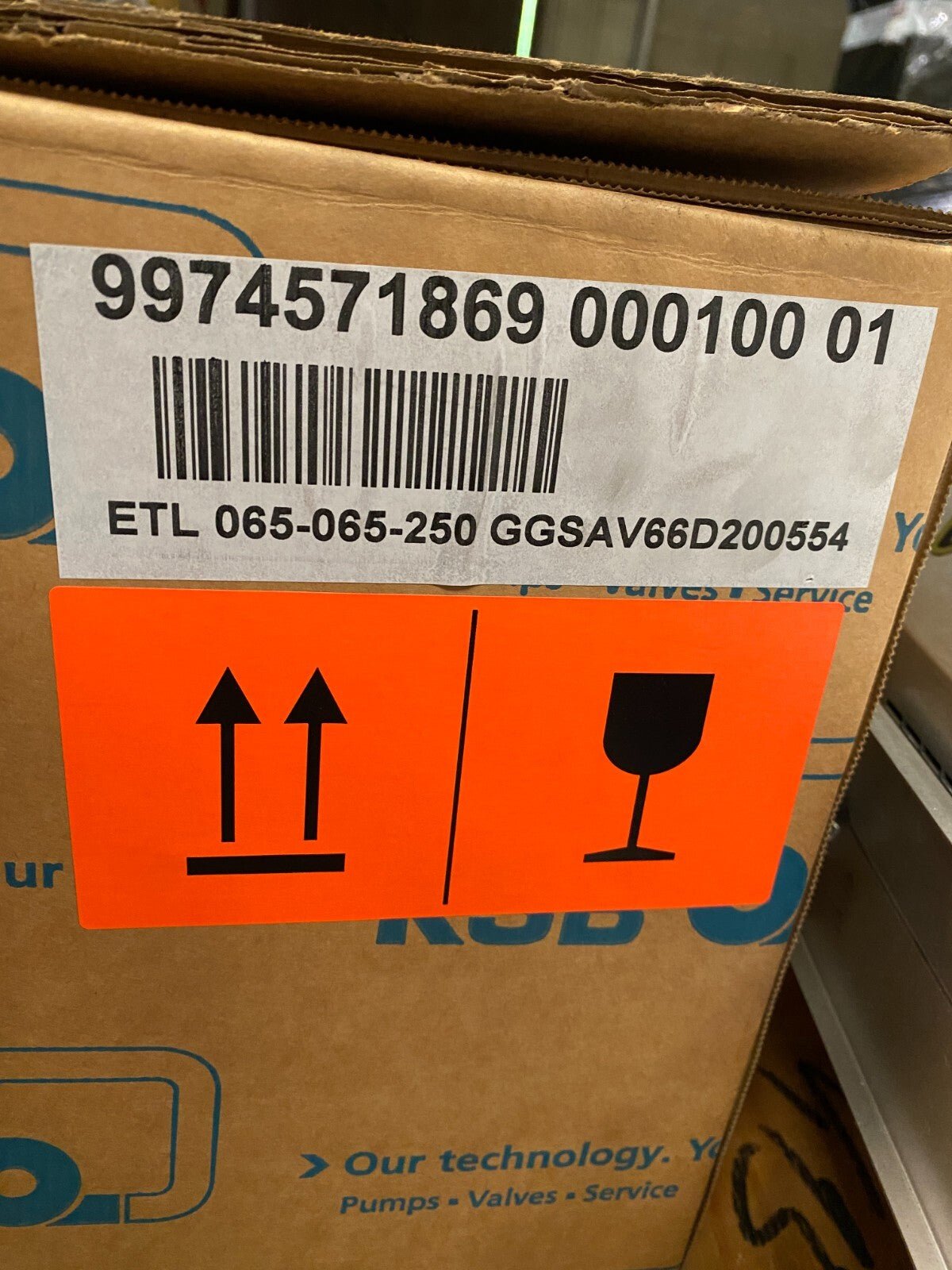 KSB ETL 065 - 065 - 250 GGSAV66D200554 ETALINE 247mm 51.40m3/h H 18.50m NEW IN BOX - KLR Automation
