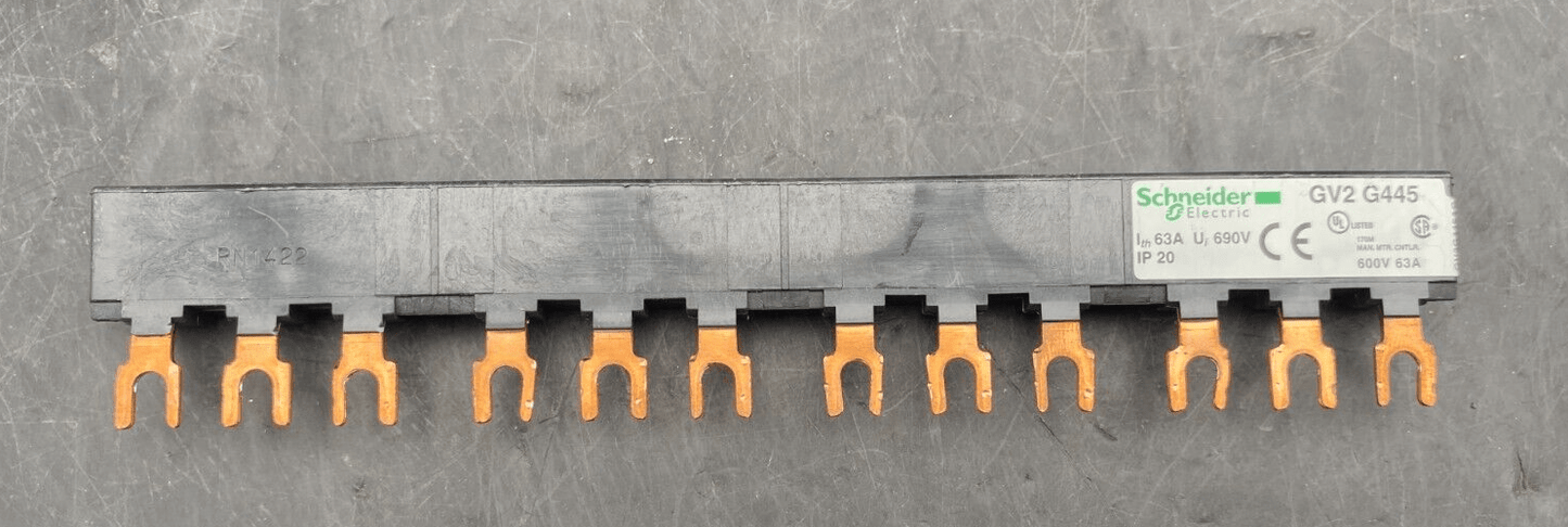 SCHNEIDER ELECTRIC GV2 G445 BUSBAR 63A 690V x6pc - KLR Automation