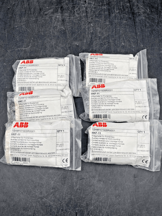 LOT OF 6 ABB HKF - 11 1SAM101928R0001 AUXILIARY CONTACT FOR FRONT MOUNTING - KLR Automation