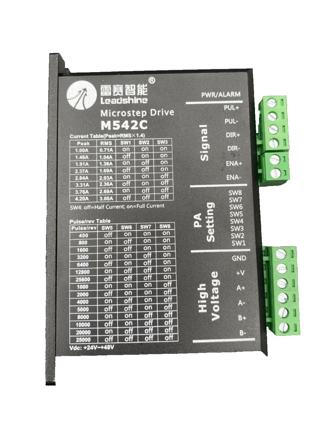 LEADSHINE M542C MICROSTEP DRIVE x1pc - KLR Automation