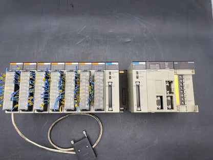 OMRON SYSMAC C200HE-CPU42 PROGRAMMABLE CONTROLLER+ PA 204S + 2x CT021 + 7x ID212
