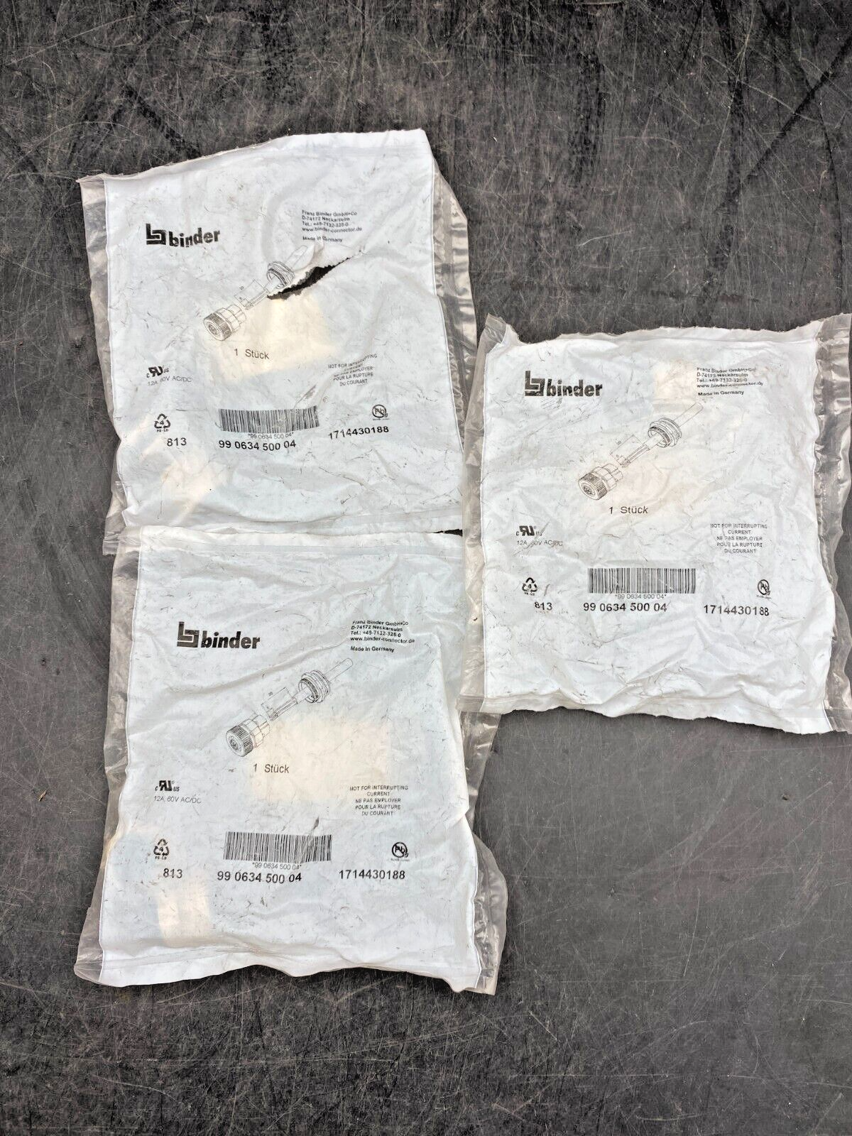 LOT DE 3 BINDER 99063450004 CONNECTEUR CIRCULAIRE