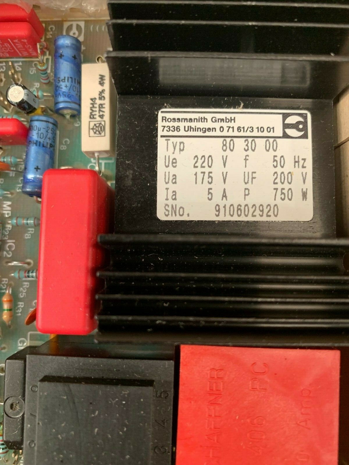 1 x Rossmanith Thyristor-Regler ED 20 00 11    80 30 00 .Thyristorregler New Old