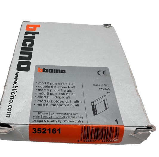 BTICINO 352161 21W40 MODULE 6 PULS DOUBLE FILE ALU - KLR Automation