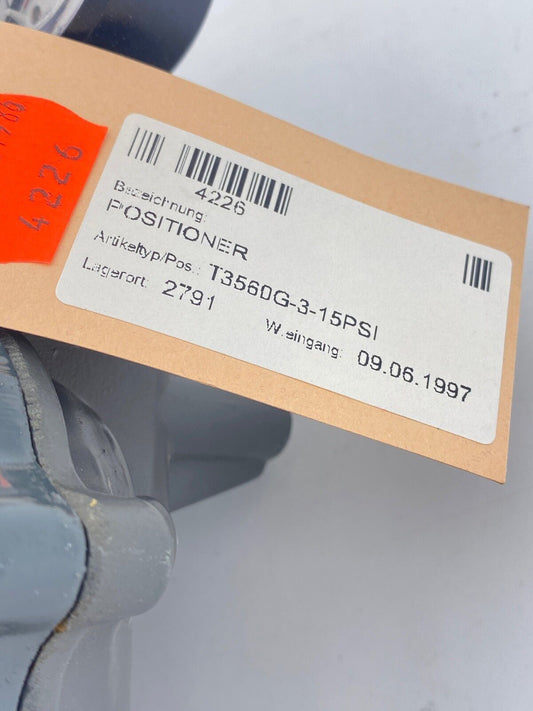 1pc x NEW FISHER CONTROLS 3560 PNEUMATIC VALVE POSITIONER T3560G - 3 - 15PSI V/P 3 - KLR Automation