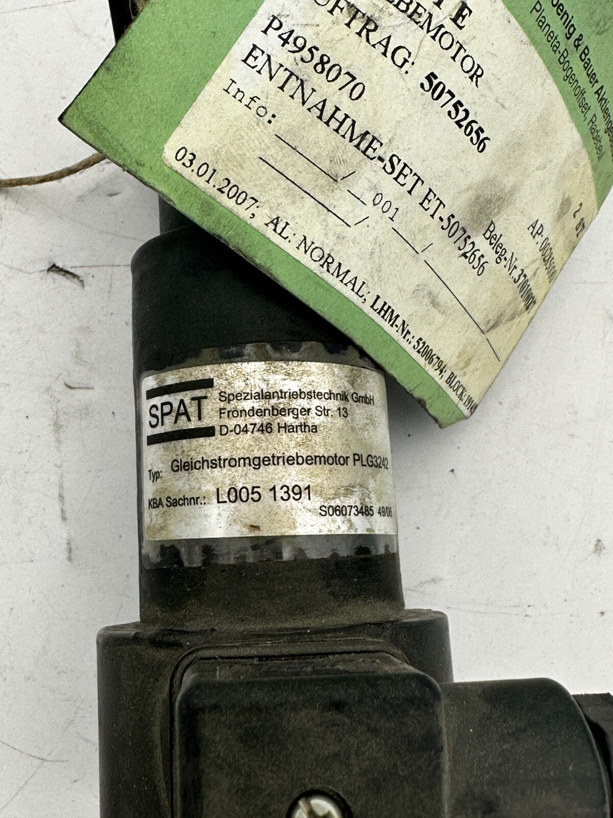 KBA Gleichstrom getriebemotor Gear Motor Gleichstromgetriebemotor L0051391E - KLR Automation