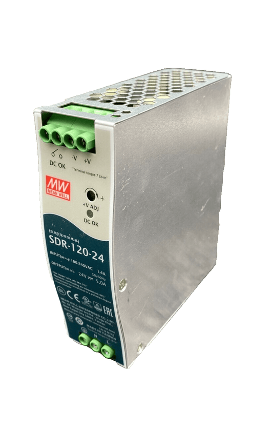 MEAN WELL SDR - 120 - 24 POWER SUPPLY x2 pc - KLR Automation