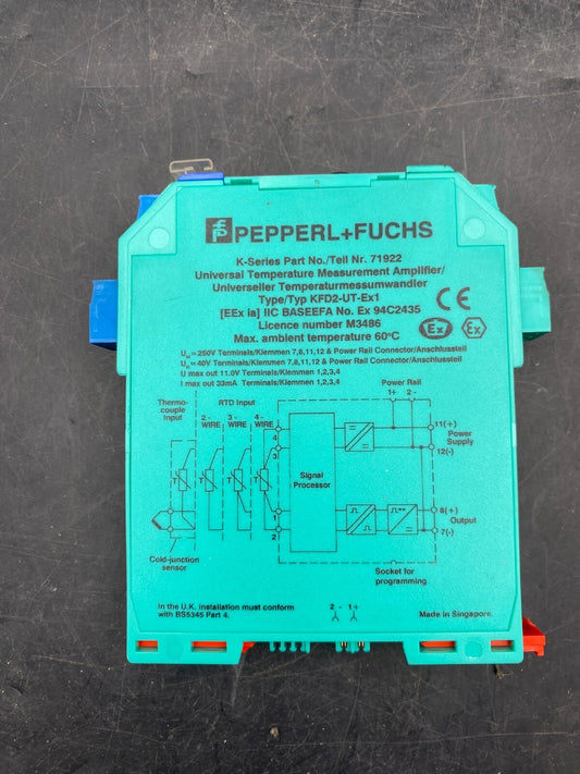 PEPPER FUCHS KFD2-UT-EX1 TEMPERATURE MEASUREMENT CONTROLLER