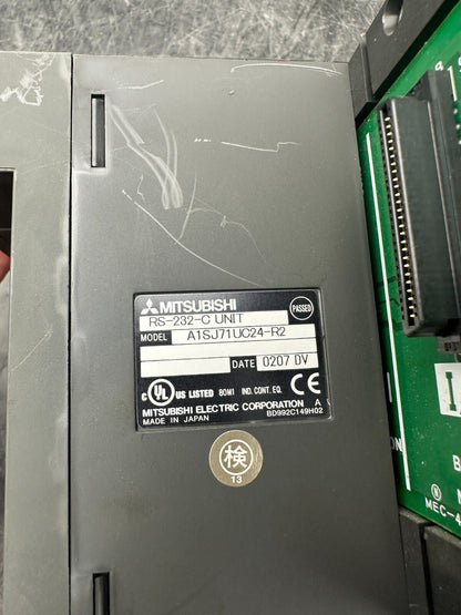 MITSUBIHI RS - 232 - C UNIT A1SJ71UC24 - R2 X2pc + BASE UNIT A1S55B - S1 - KLR Automation