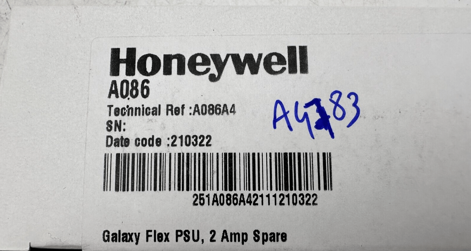 HONEYWELL A086 A086A4 GALAXY FLEX PSU 2 AMP SPARE x1pc - KLR Automation