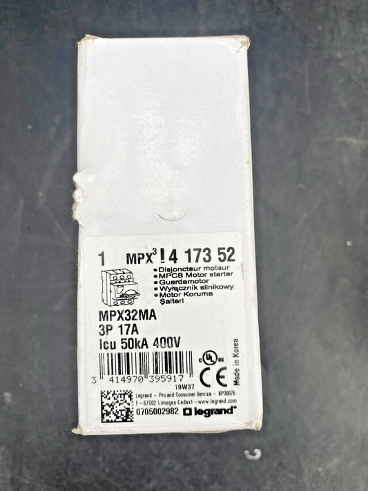 LEGRAND MPX32MA 4 173 52 17A MAGNETIC MOTOR CIRCUIT BREAKER - KLR Automation