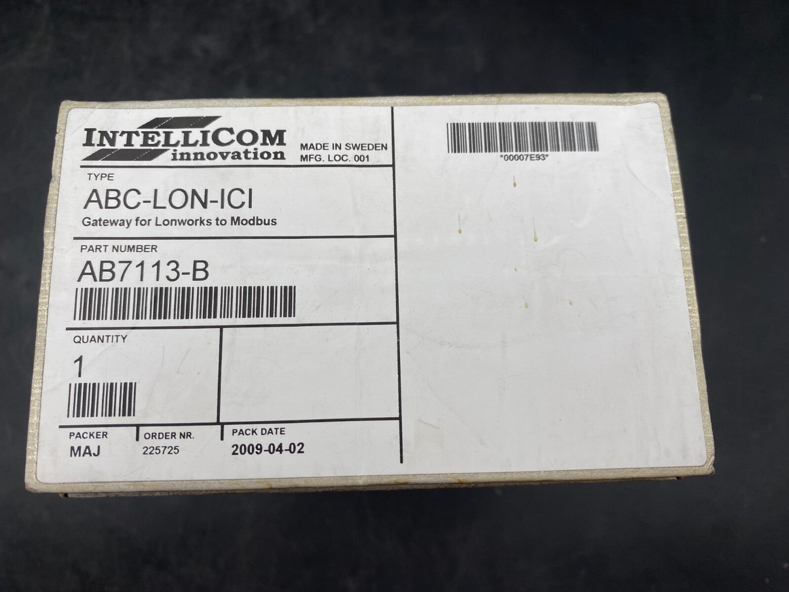 NEW INTELLICOM ABC - LON - ICI GATEWAY FOR LONWORKS TO MODBUS. AB7113 - B - KLR Automation