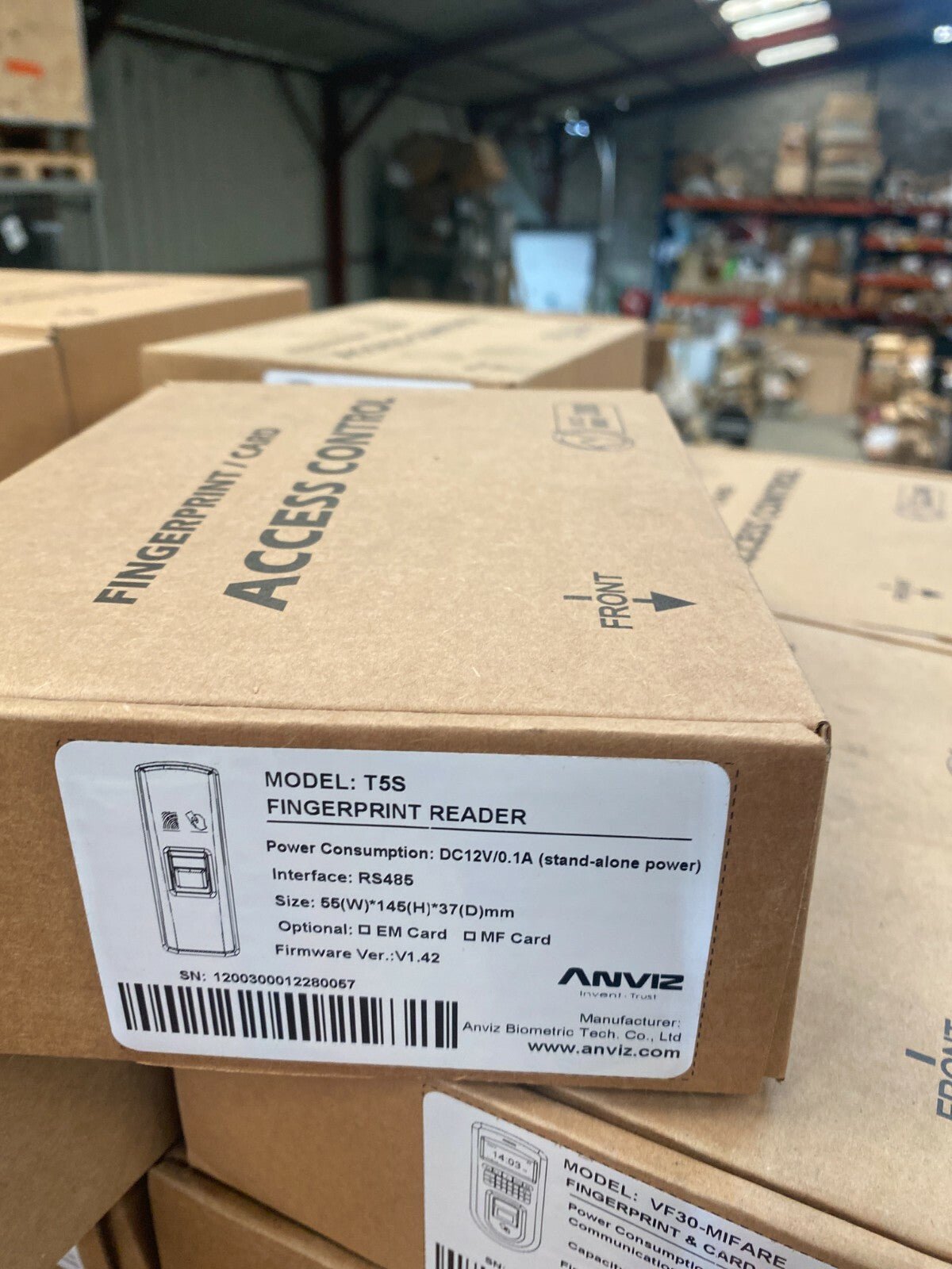 Original ANVIZ T5S Fingerprint & RFID Reader SLAVE UNIT Biometric Access Control - KLR Automation