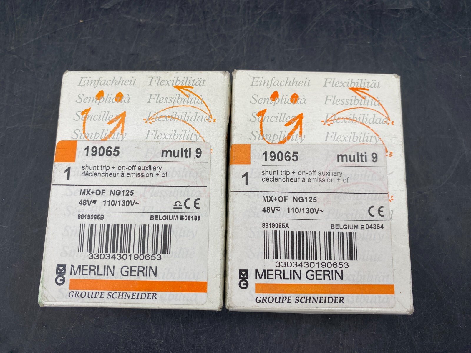 1pc x MERLIN GERIN 19065 MULTI 9 MX+OF NG125 SHUNT TRIP+ON - OFF AUXILIARY - KLR Automation