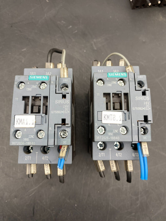 LOT OF 2 SIEMENS 3RT2026 - 1BB40 + G/150902 E02 + SIEMENS 3RT2016 - 1BB41 CONTACTOR - KLR Automation