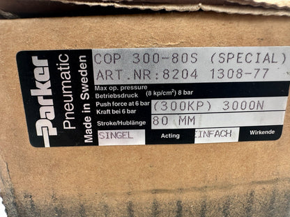 PARKER PNEUMATIC C0P 300 - 80S (SPECIAL) 8204 1308 - 77 300KP 3000N 80mm new - KLR Automation