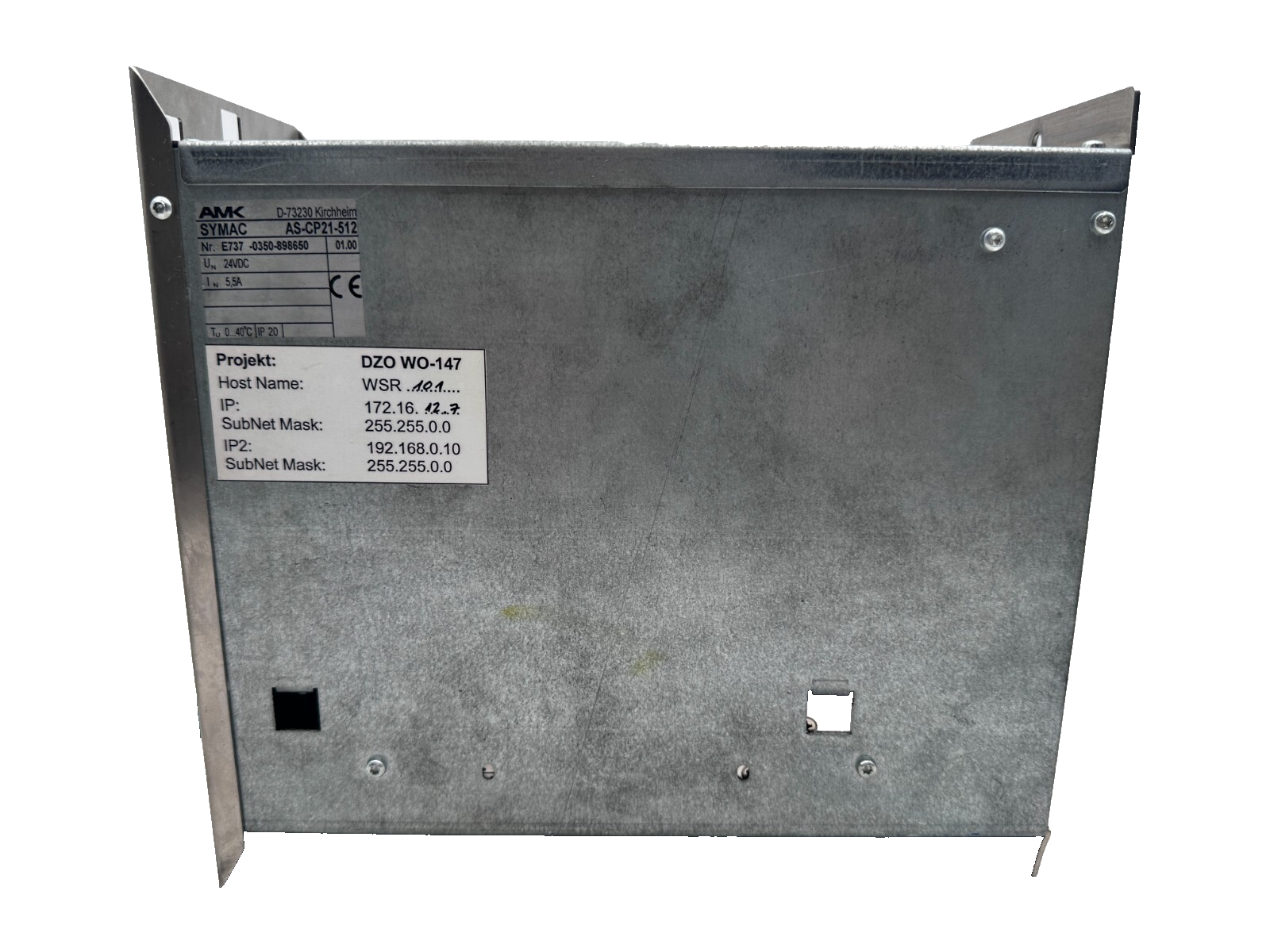 AMK SYMAC AMKASYN AS-CP21-512 VERSION 01.00 WINDOWS WSR1 ad. 110 WSR2 ad. 210